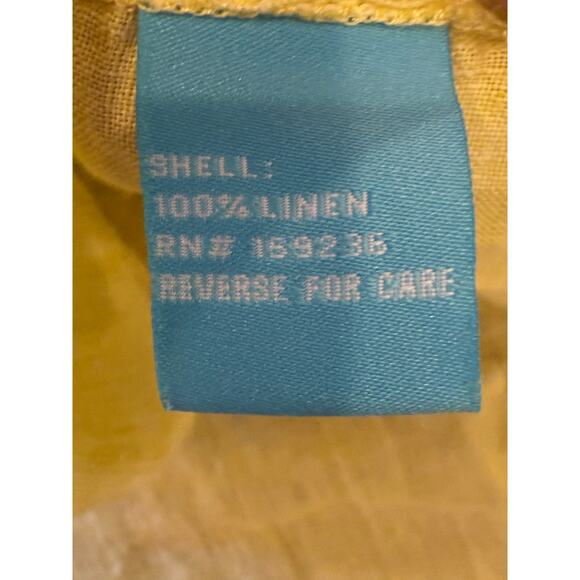 J. McLaughlin Yellow 100% Linen Button Down Shirt Blouse Top Women size S - Picture 6 of 8